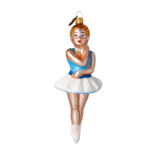 Azure Blue Ballerina Premium christmas glass ornament 2020-288