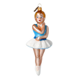 Load image into Gallery viewer, Azure Blue Ballerina Premium christmas glass ornament 2020-288
