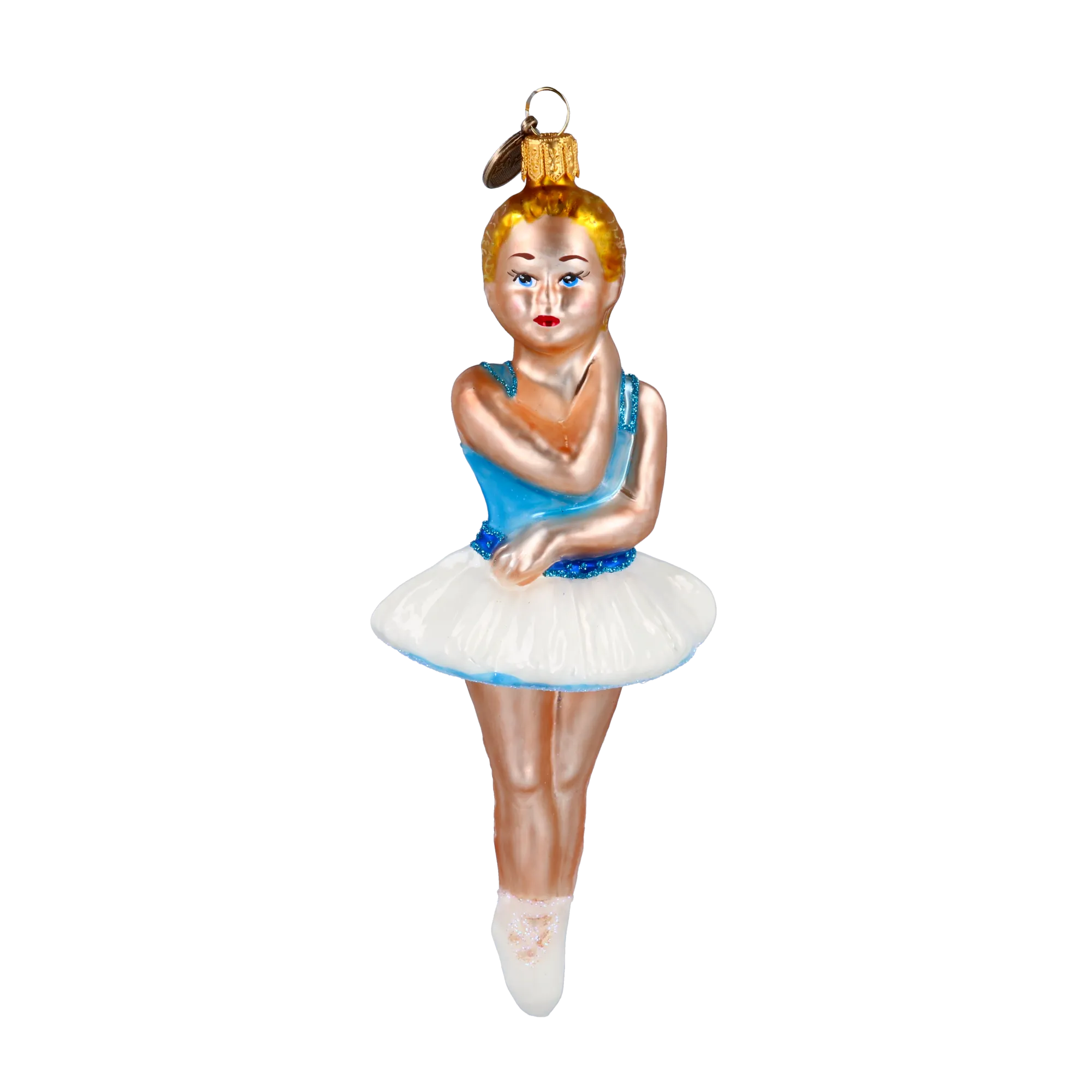 Azure Blue Ballerina Premium christmas glass ornament 2020-288