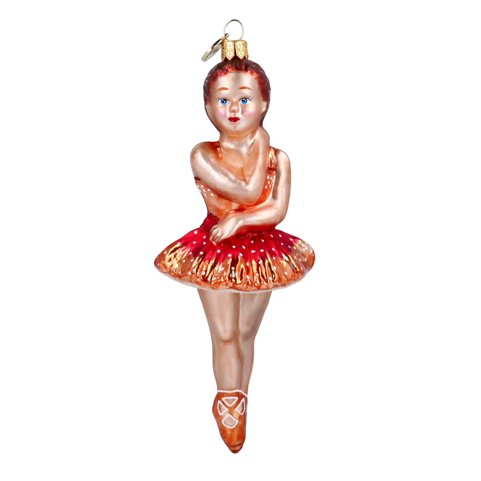 Ballerina. Handmade Glass Christmas ornament. 2020-289
