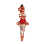 Pensive Crimson Prima | Hand-Painted Glass Ornament | Blubom 2020-289