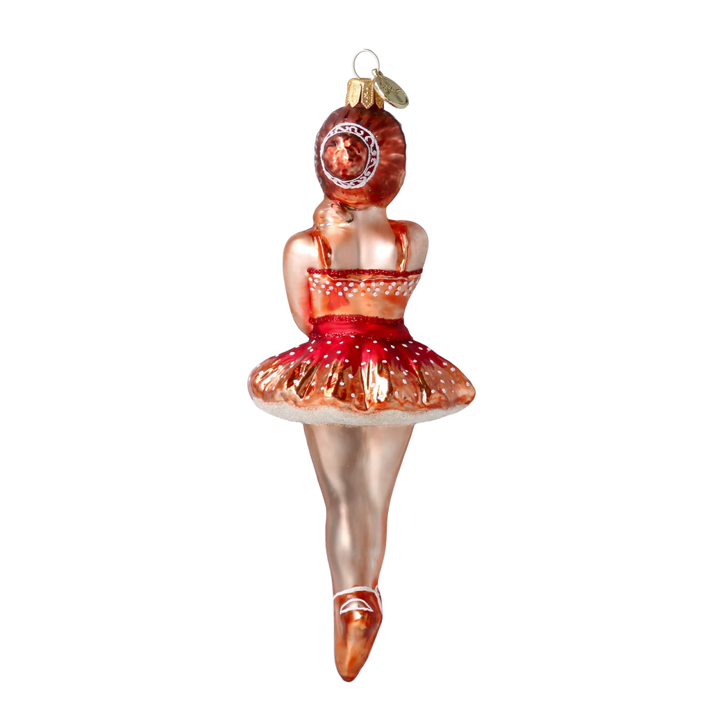 Pensive Crimson Prima | Hand-Painted Glass Ornament | Blubom 2020-289