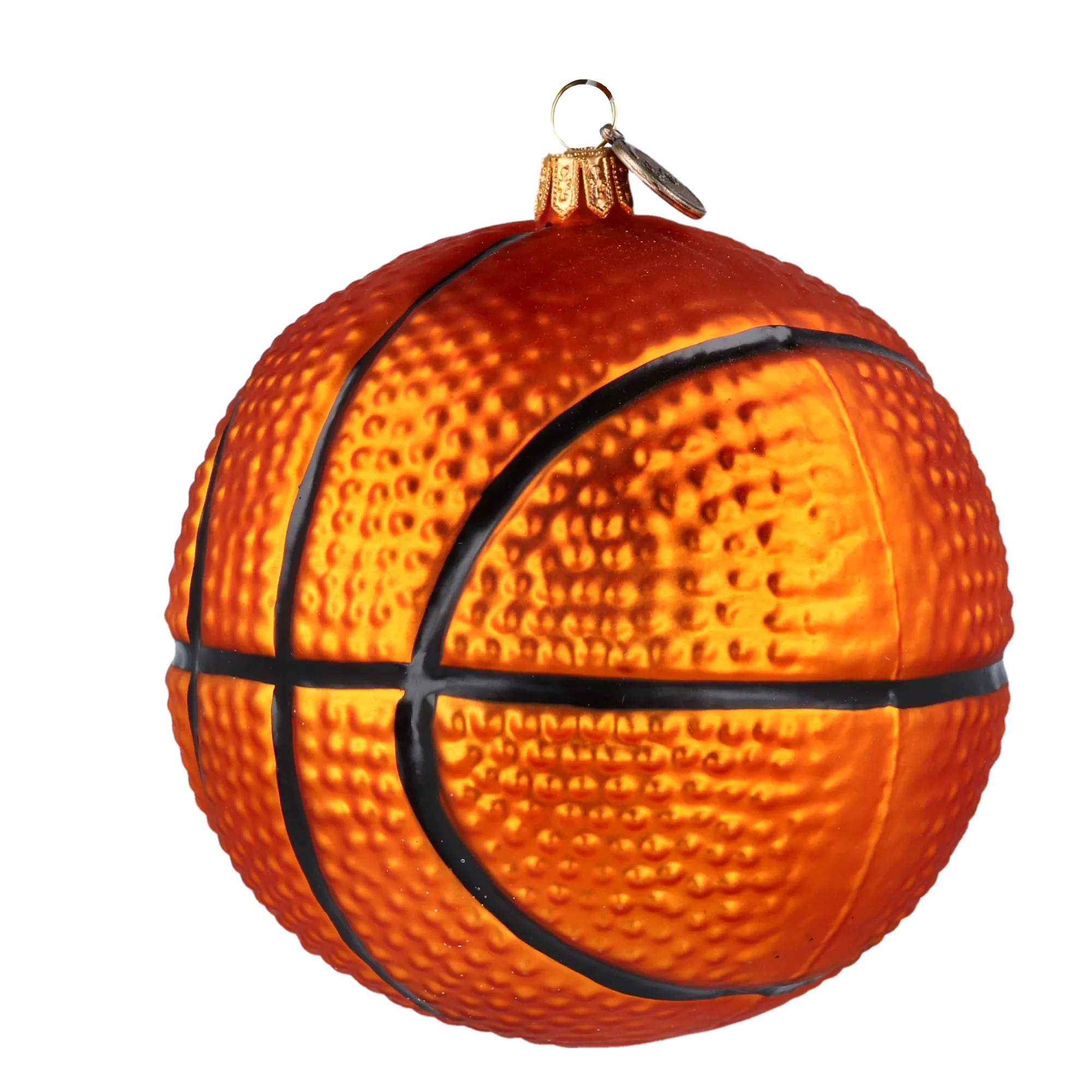 Bomb Basketball. Handmade Glass Christmas ornament. 2020-295