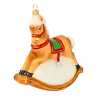 Steed in Crimson Reins | Hand-Painted Glass Ornament | Blubom 2020-305