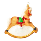 Steed in Crimson Reins | Hand-Painted Glass Ornament | Blubom 2020-305