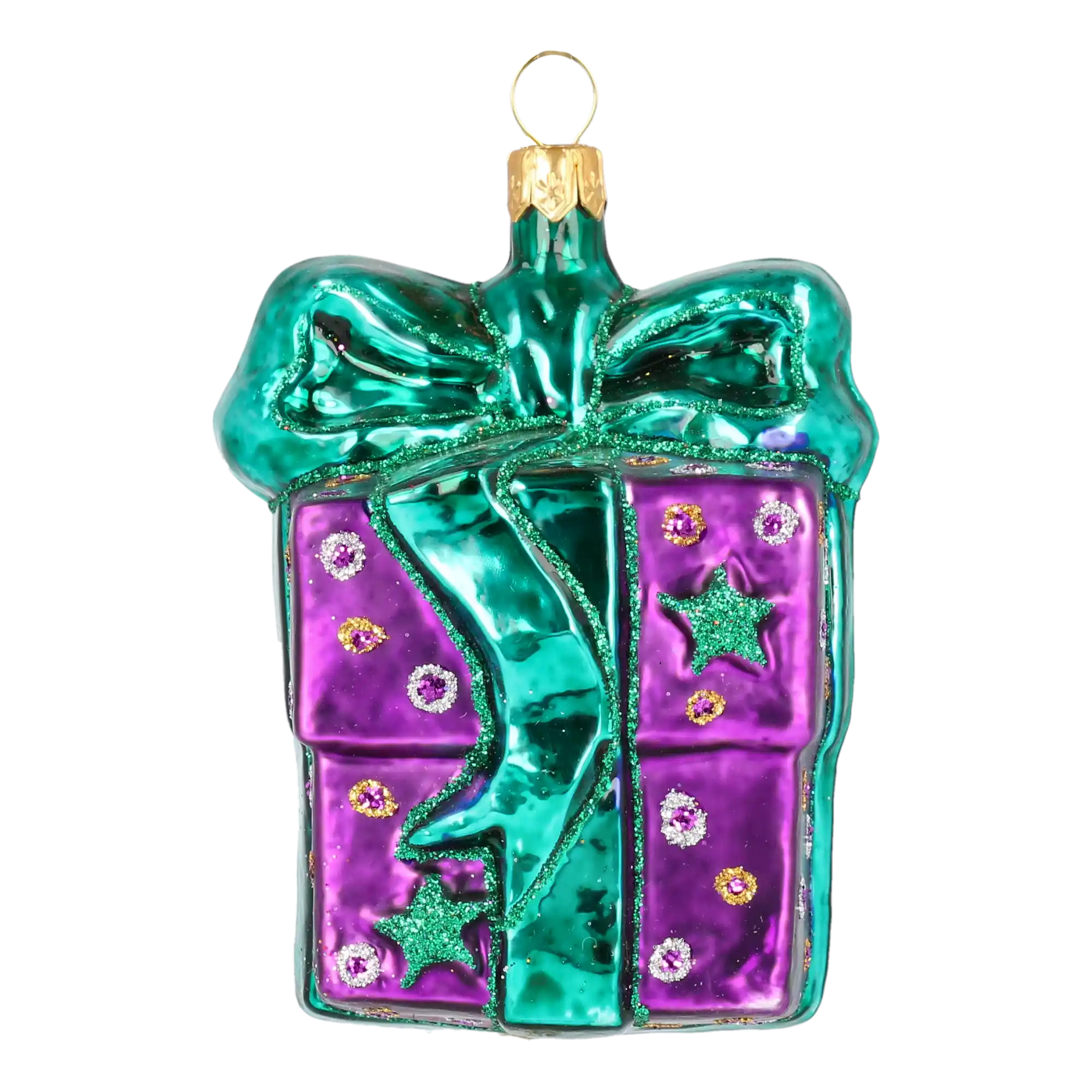 Fioletowy Pakunek Prezent Szklana Ozdoba Wyjątkowy podarunek