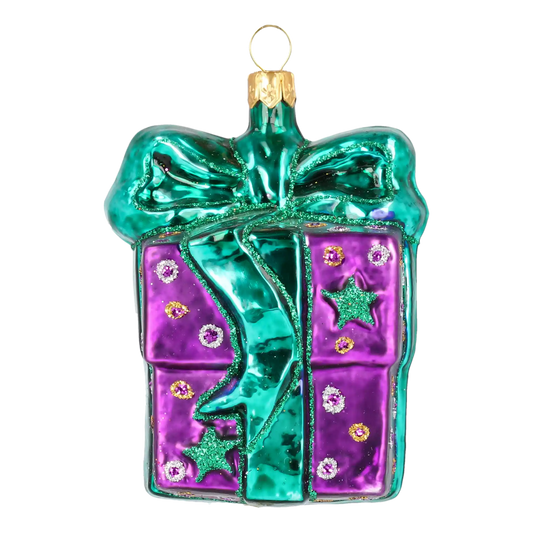 Fioletowy Pakunek Prezent Szklana Ozdoba Wyjątkowy podarunek