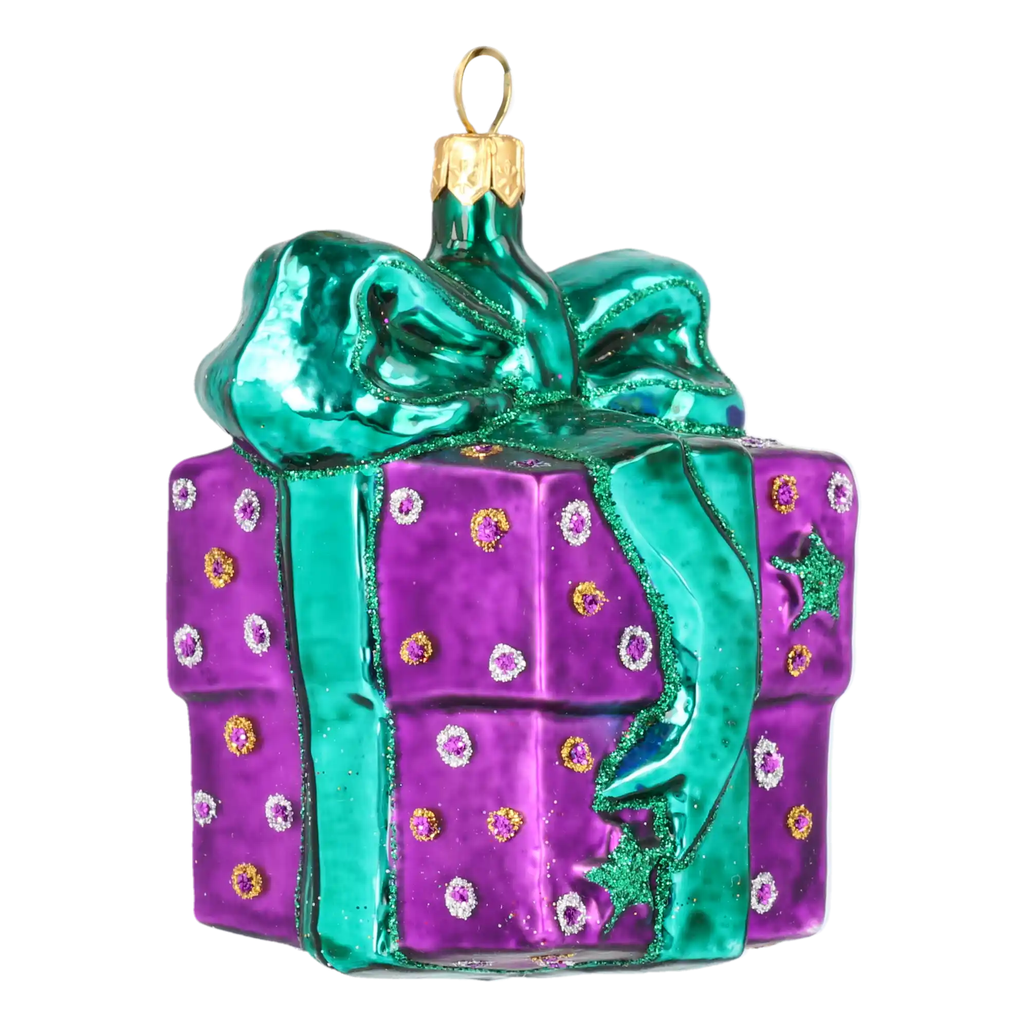 Fioletowy Pakunek Prezent Szklana Ozdoba Wyjątkowy podarunek