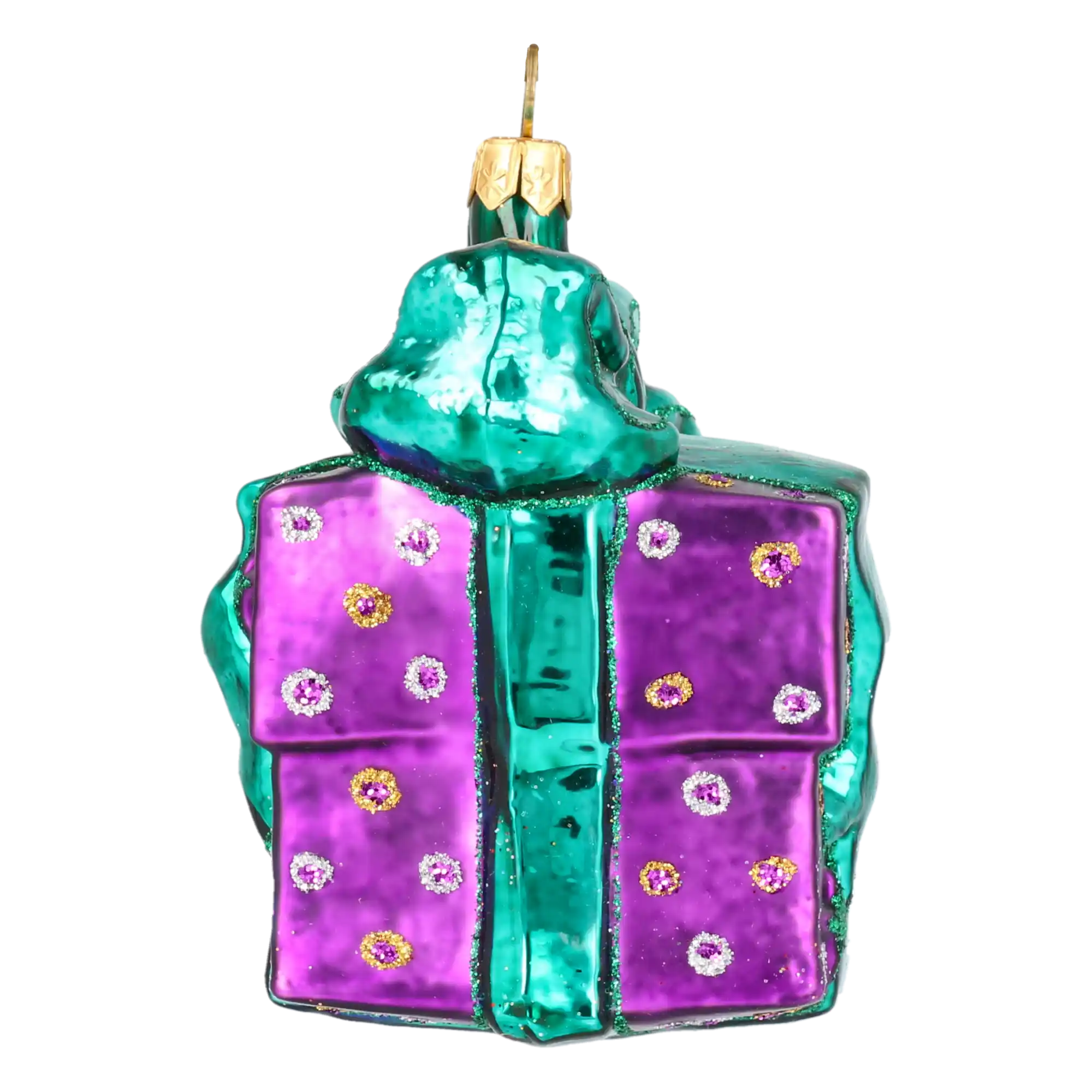 Fioletowy Pakunek Prezent Szklana Ozdoba Wyjątkowy podarunek