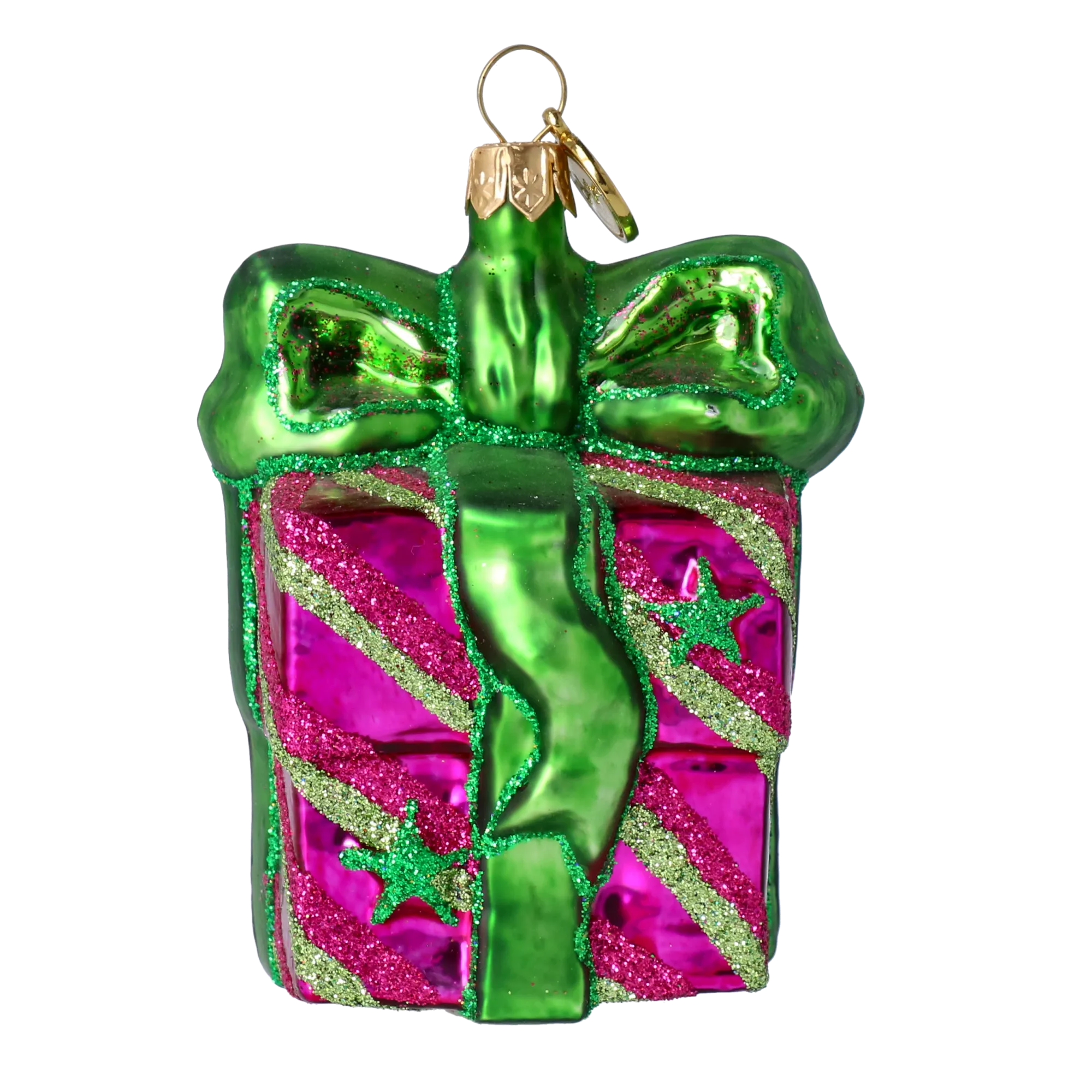 Emerald Ribbon Fuchsia Gift Premium christmas glass ornament 2020-312