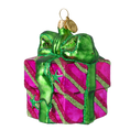 Load image into Gallery viewer, Emerald Ribbon Fuchsia Gift Premium christmas glass ornament 2020-312
