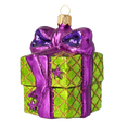 Load image into Gallery viewer, Amethyst Ribbon Emerald Gift Premium christmas glass ornament 2020-313
