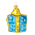 Załaduj obraz do przeglądarki galerii, Azure Gilded Gift Premium christmas glass ornament 2020-315
