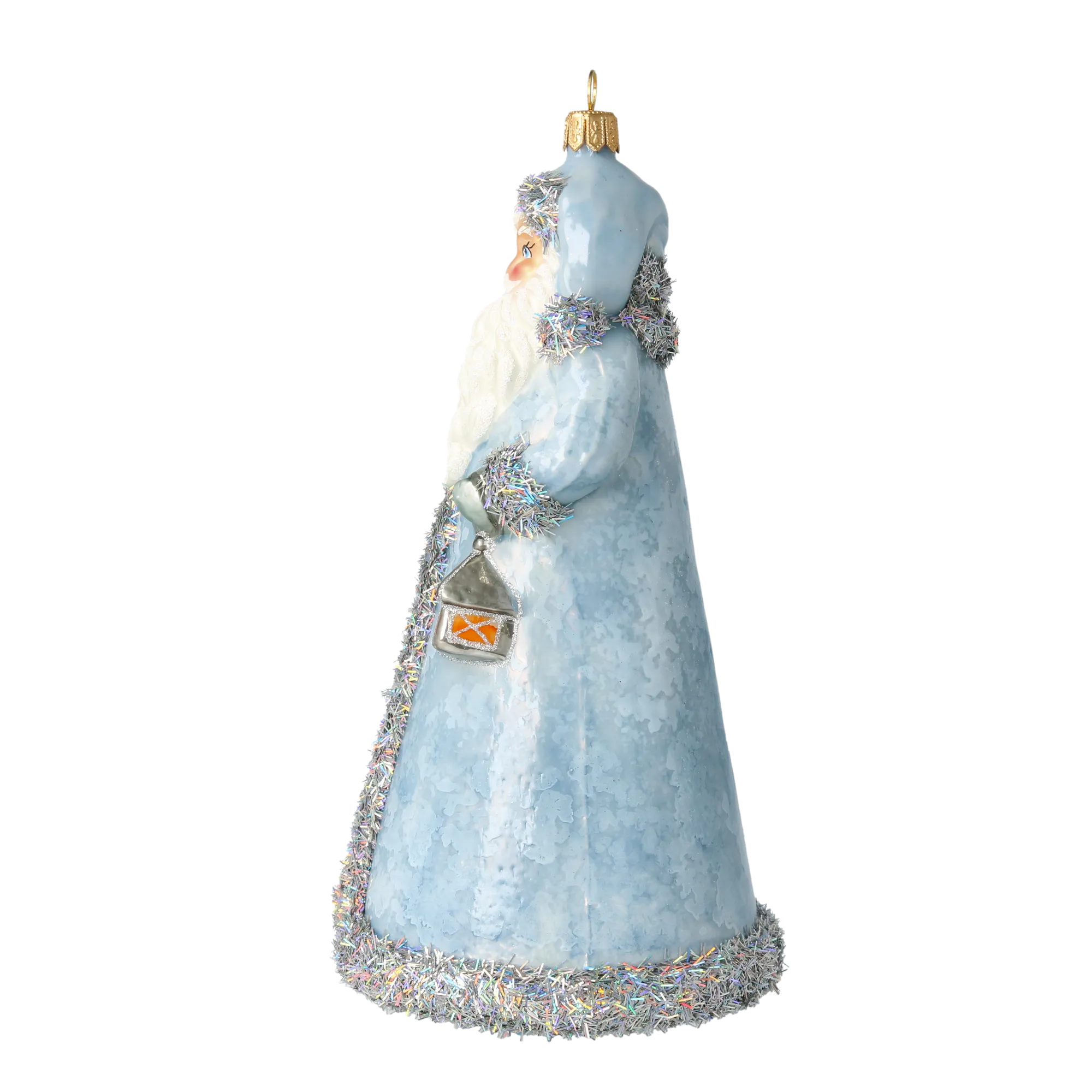 Frosted Blue Santa Claus Premium christmas glass ornament 2020-330