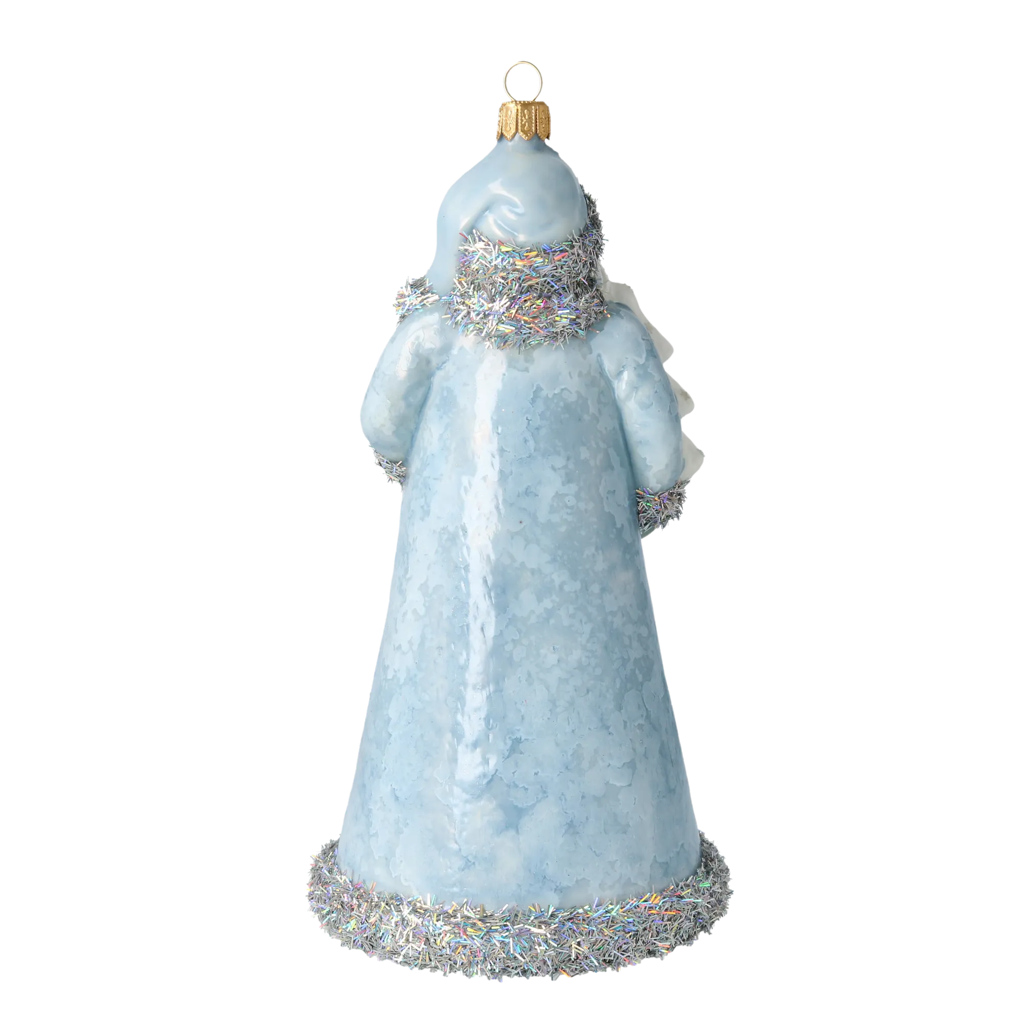 Frosted Blue Santa Claus Premium christmas glass ornament 2020-330