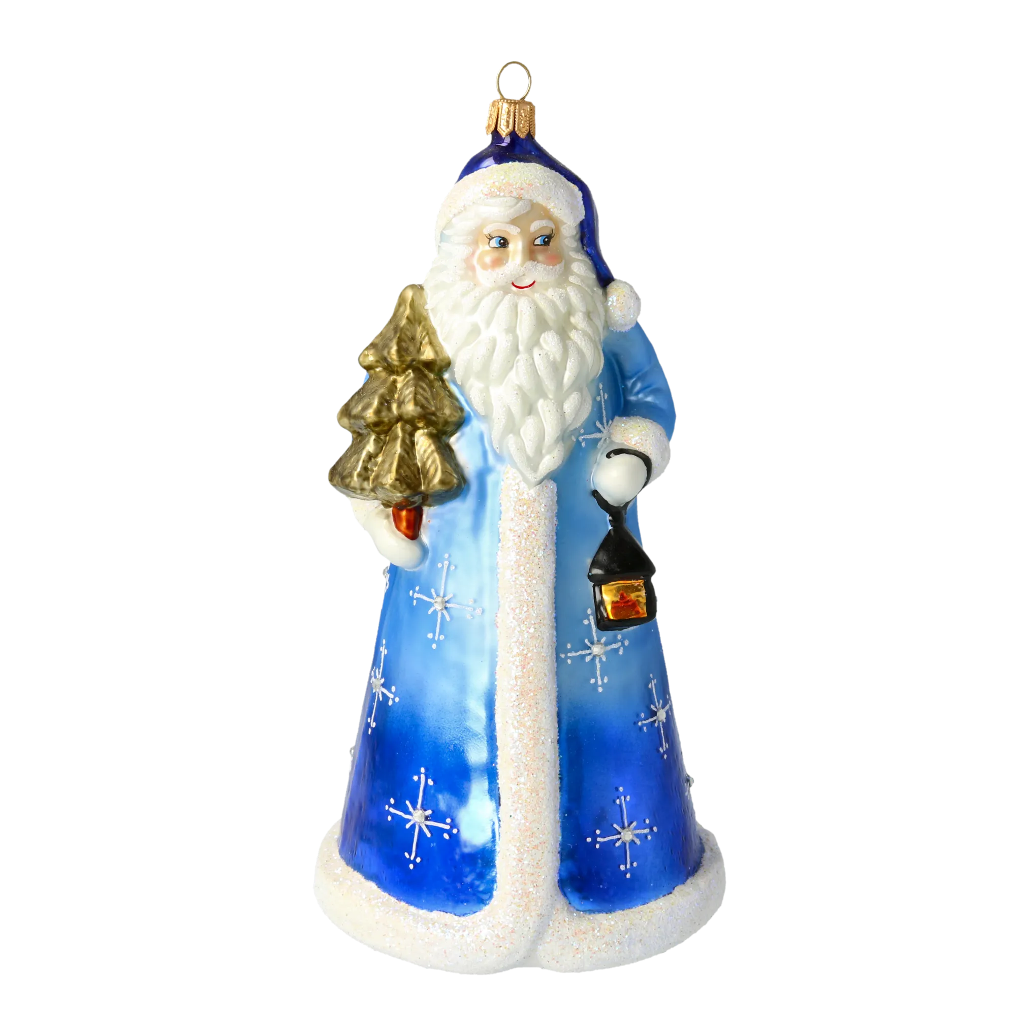 Midnight Sapphire Santa Claus Premium christmas glass ornament 2020-331