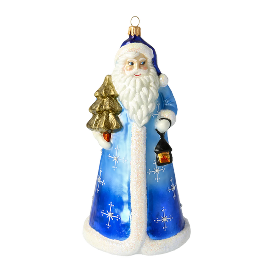 Midnight Sapphire Santa Claus Premium christmas glass ornament 2020-331