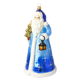 Load image into Gallery viewer, Midnight Sapphire Santa Claus Premium christmas glass ornament 2020-331
