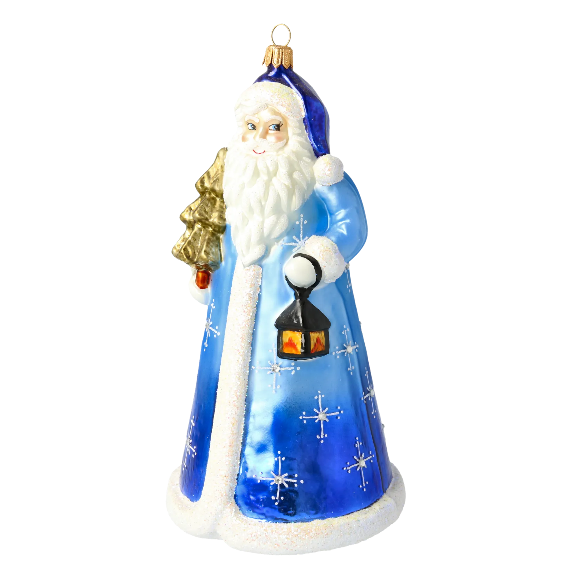 Midnight Sapphire Santa Claus Premium christmas glass ornament 2020-331