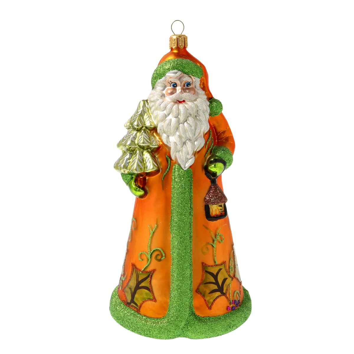 Benevolent Saffron Wanderer | Hand-Painted Glass Ornament | Blubom 2020-333