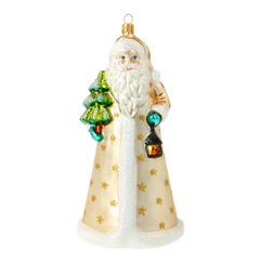 Old-World Santa in Starlit Ivory