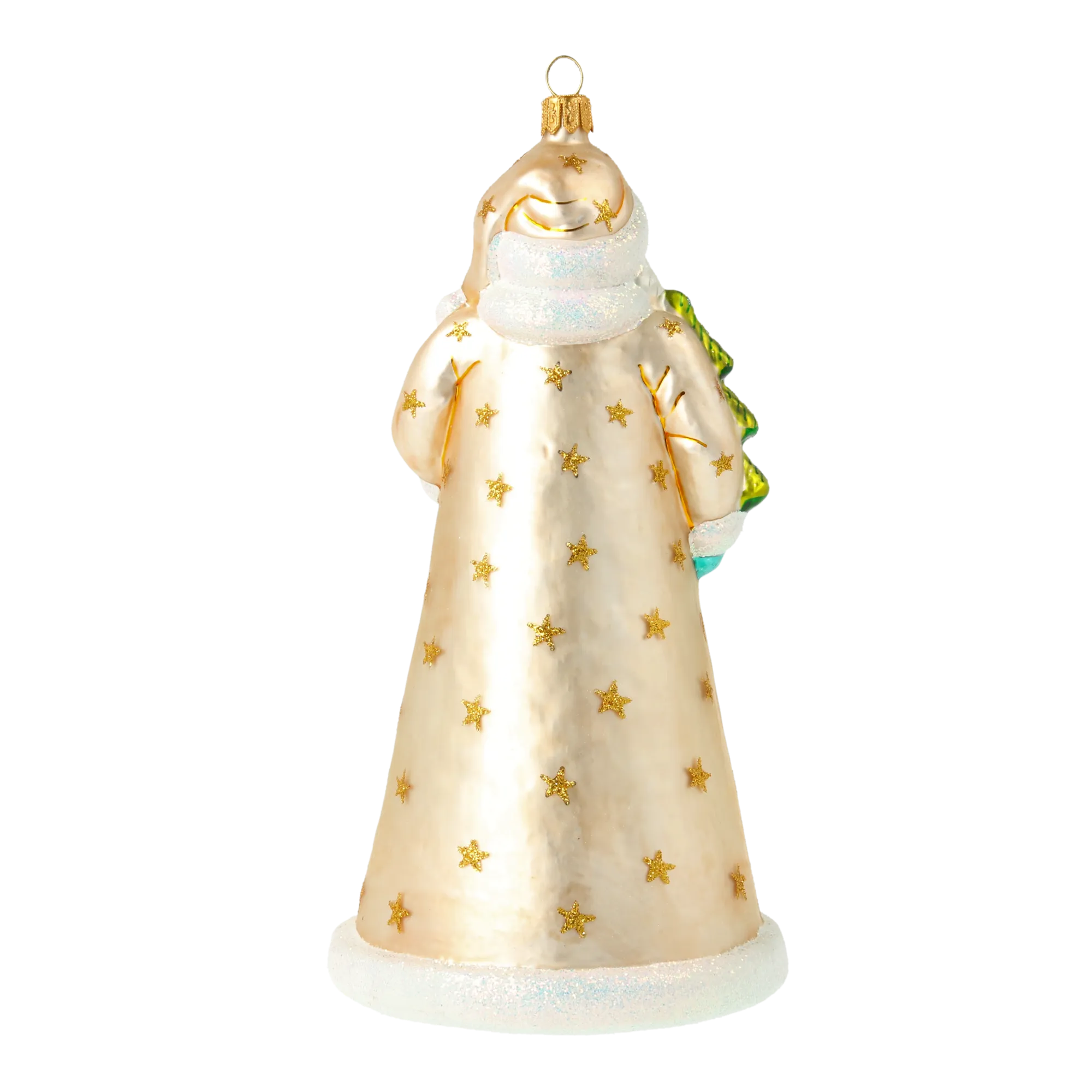 Starlit Ivory Santa Claus Premium christmas glass ornament 2020-334