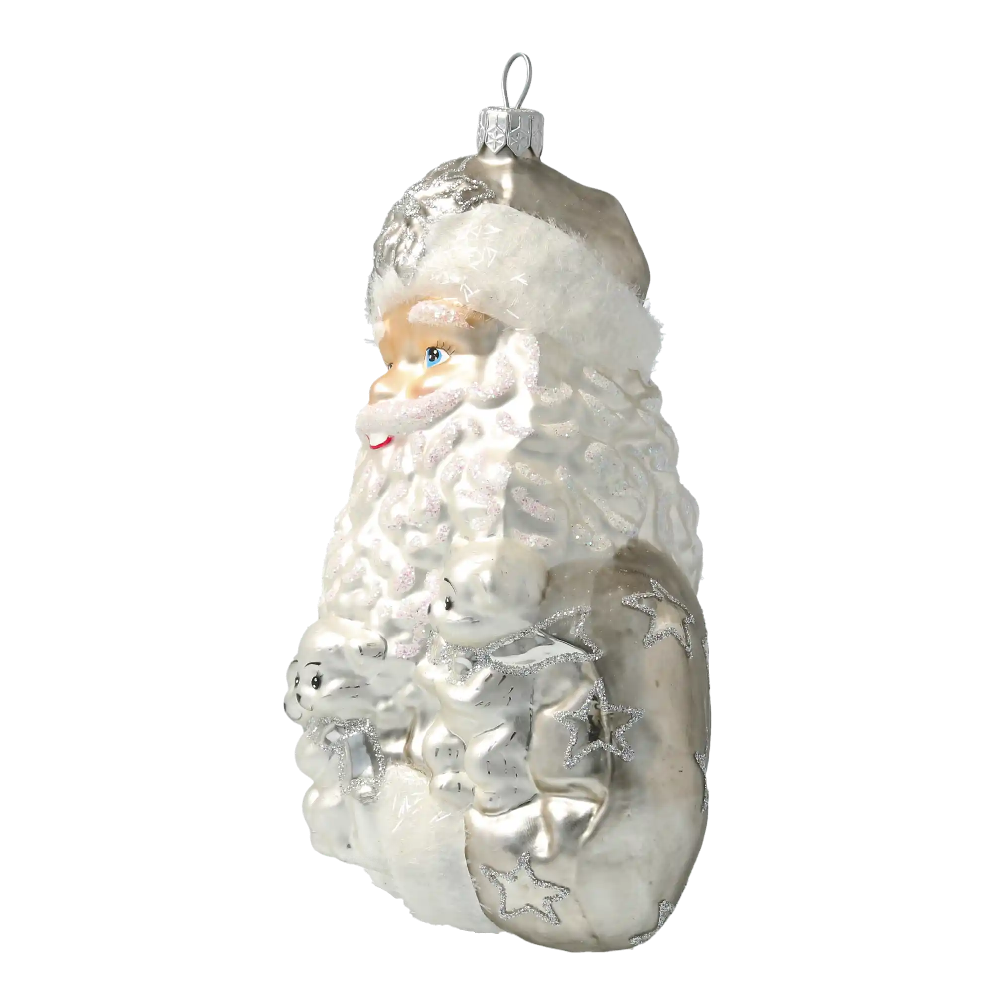 Mikołaj Z Misiami Szklana Ozdoba