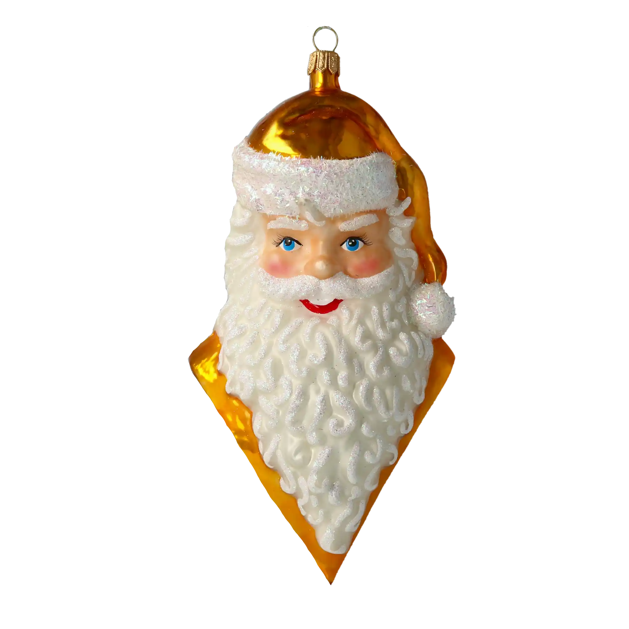 Złote Popiersie Świętego Mikołaja Szklana Ozdoba