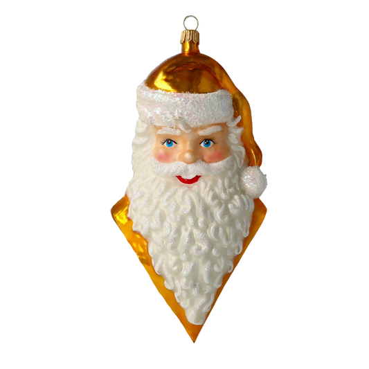 Złote Popiersie Świętego Mikołaja Szklana Ozdoba