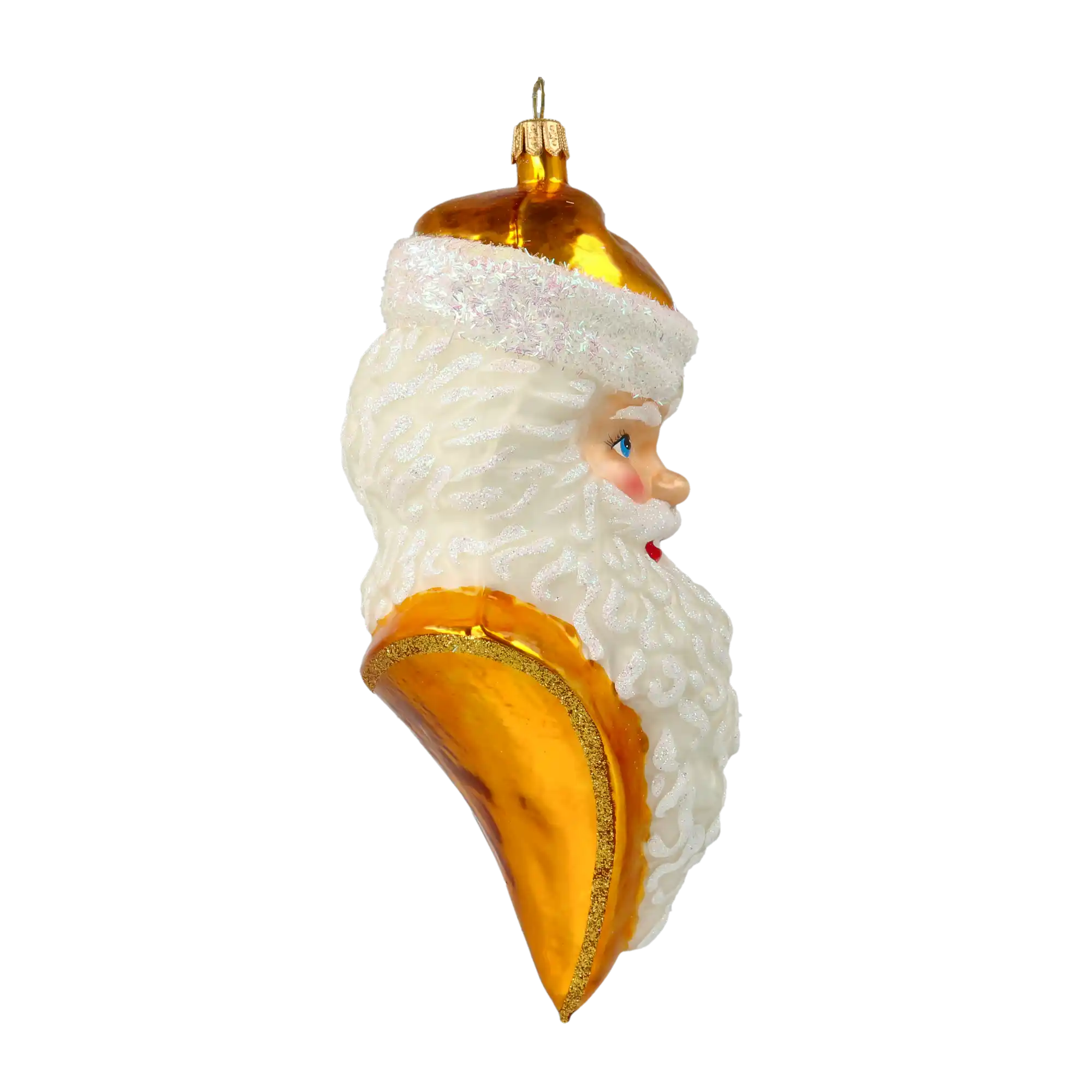 Złote Popiersie Świętego Mikołaja Szklana Ozdoba