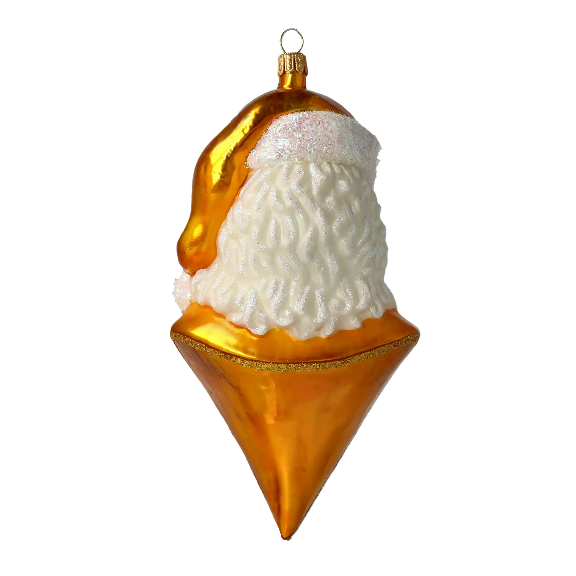 Złote Popiersie Świętego Mikołaja Szklana Ozdoba