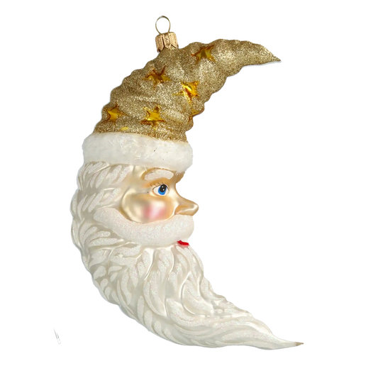 Mikołaj Księżyc Szklana Ozdoba