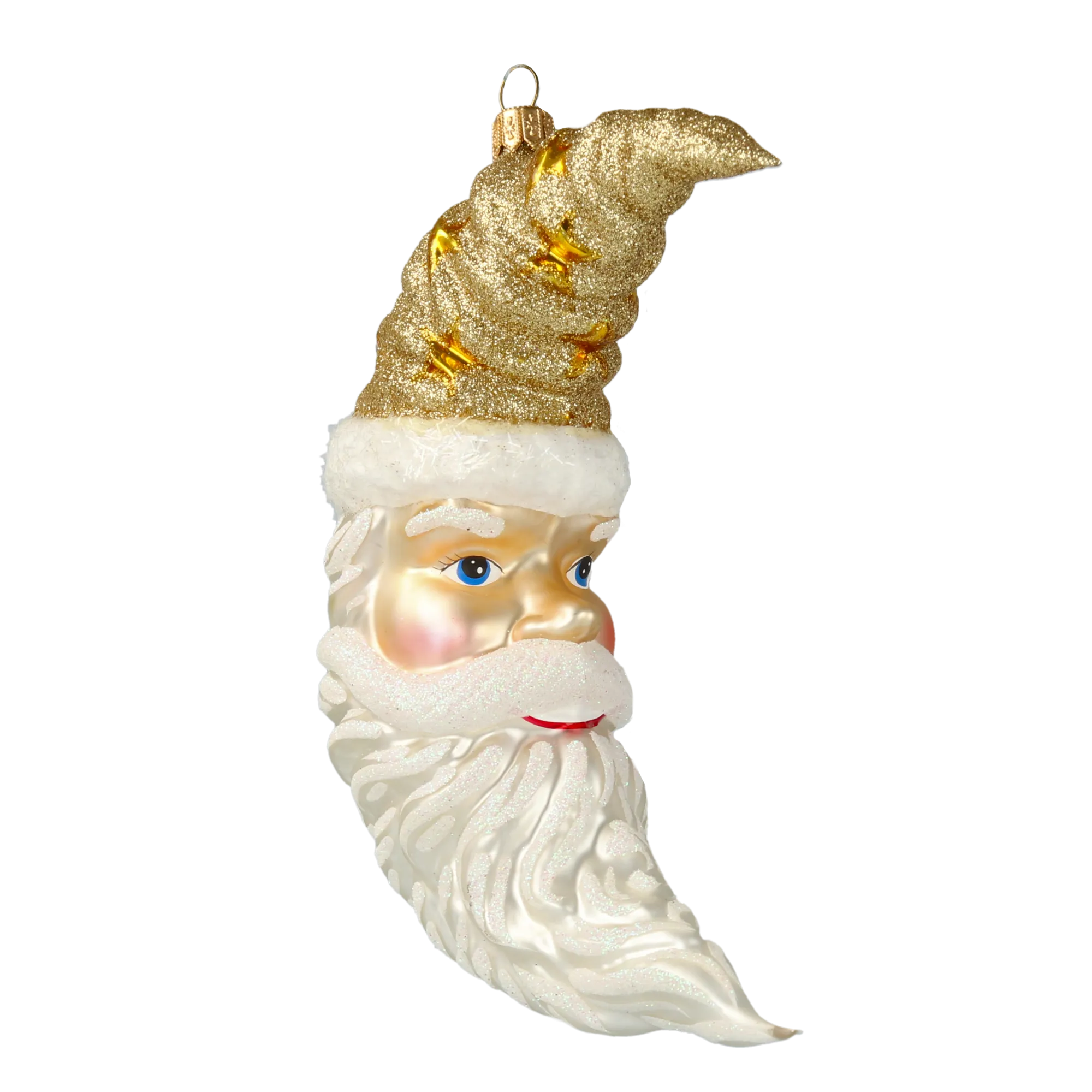 Golden Starlight Crescent Santa Premium christmas glass ornament 2020-360