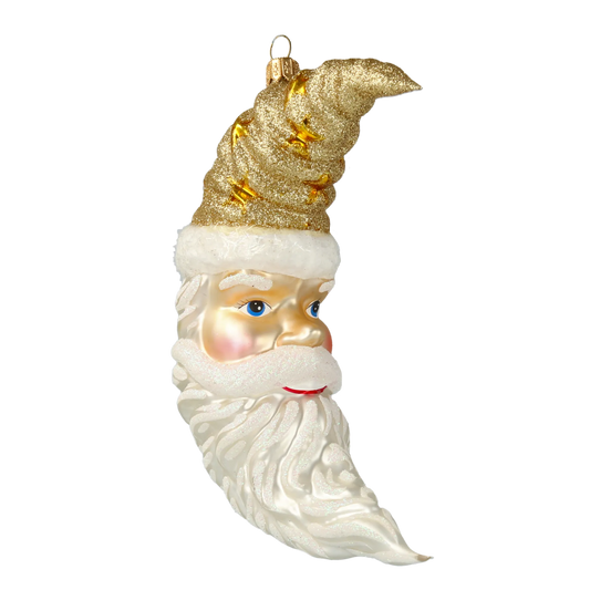 Golden Starlight Crescent Santa Premium christmas glass ornament 2020-360