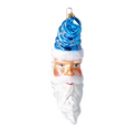 Load image into Gallery viewer, Starlit Azure Crescent Santa Premium christmas glass ornament 2020-362
