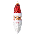 Load image into Gallery viewer, Santa Claus Moon on a Star Banner. Handcrafted Glass Christmas Ornament.

