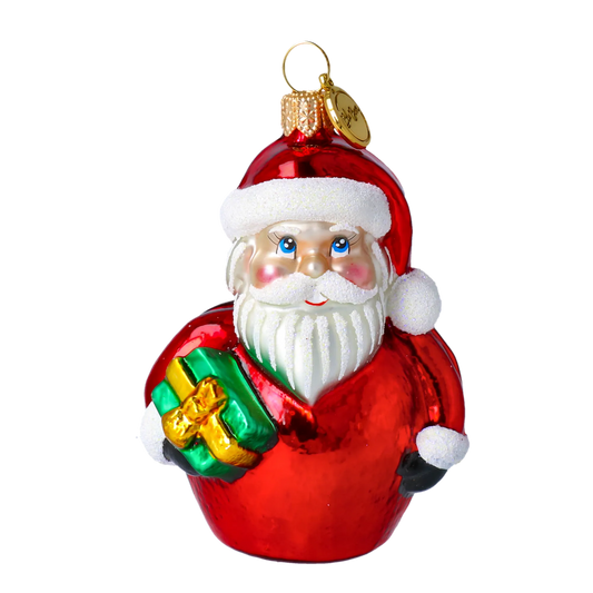 Petite Crimson Santa Premium christmas glass ornament 2020-367