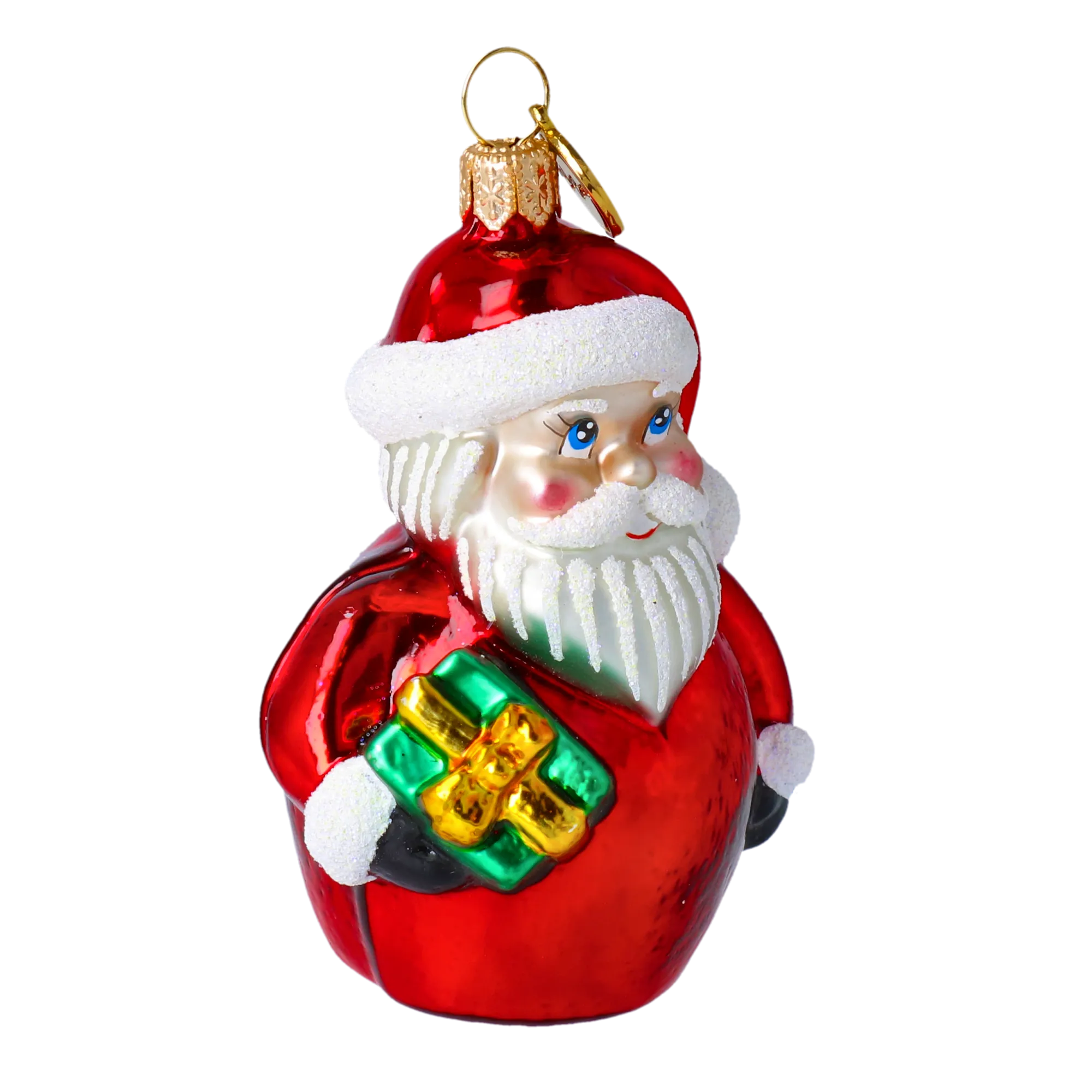 Petite Crimson Santa Premium christmas glass ornament 2020-367