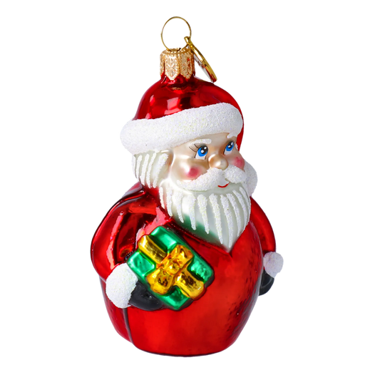 Petite Crimson Santa Premium christmas glass ornament 2020-367