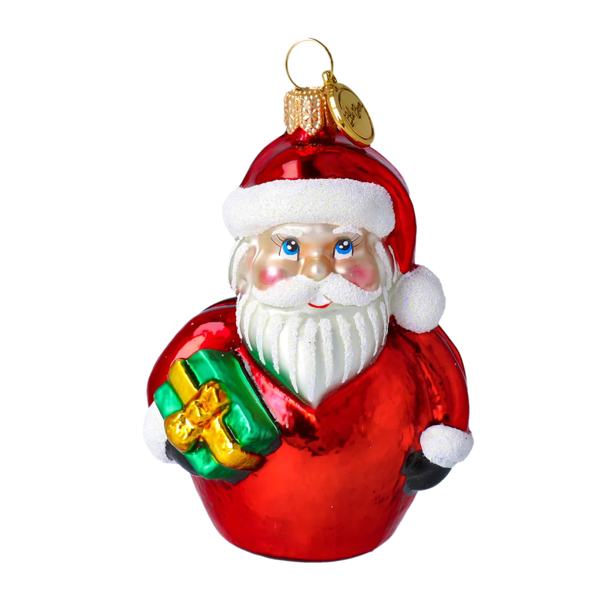 Petite Crimson Santa Premium christmas glass ornament 2020-367