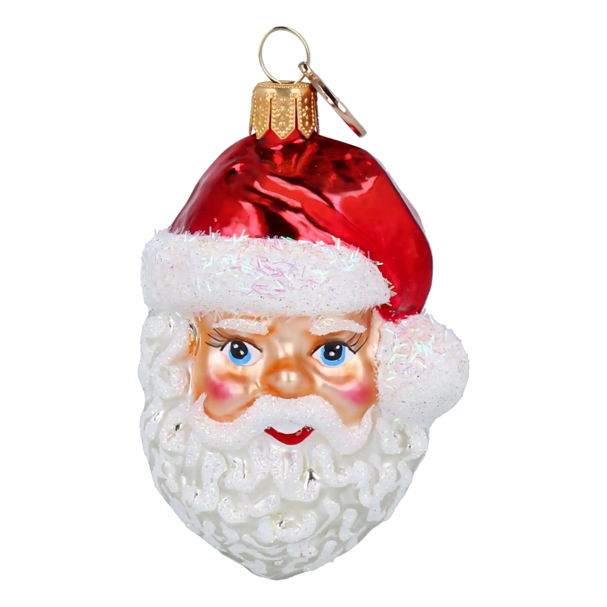Głowa Mikołaja Szklana Ozdoba