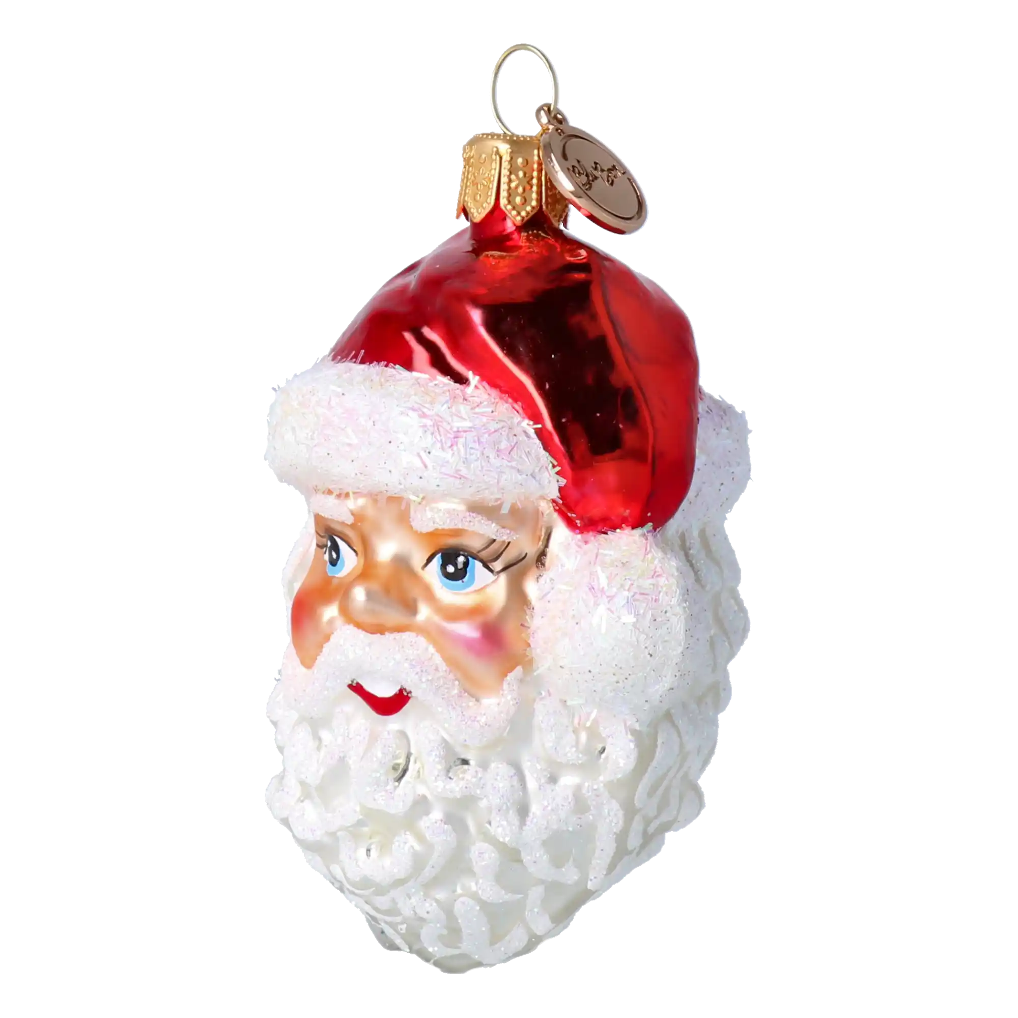 Głowa Mikołaja Szklana Ozdoba