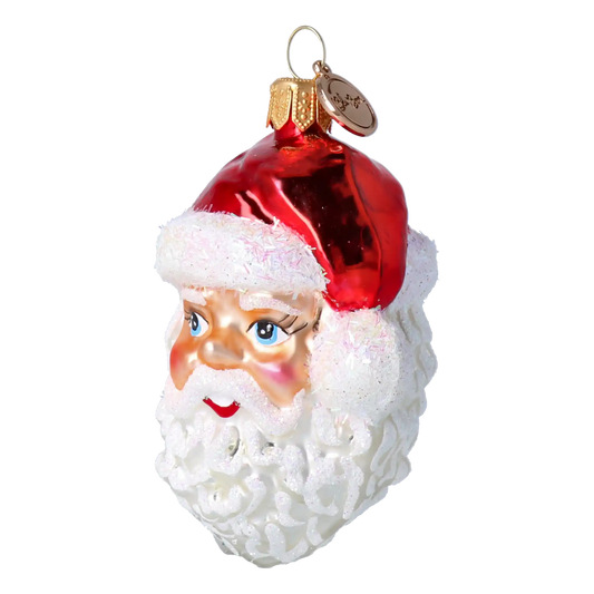 Głowa Mikołaja Szklana Ozdoba