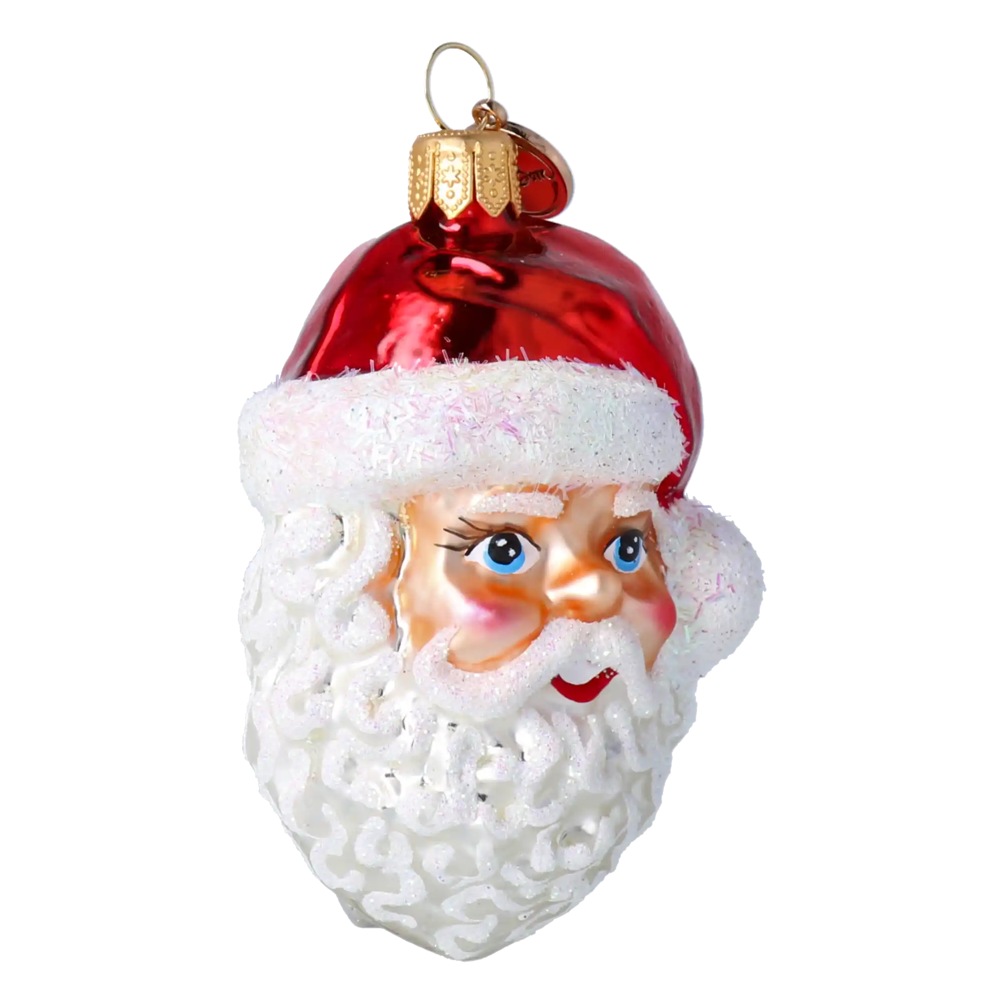 Głowa Mikołaja Szklana Ozdoba