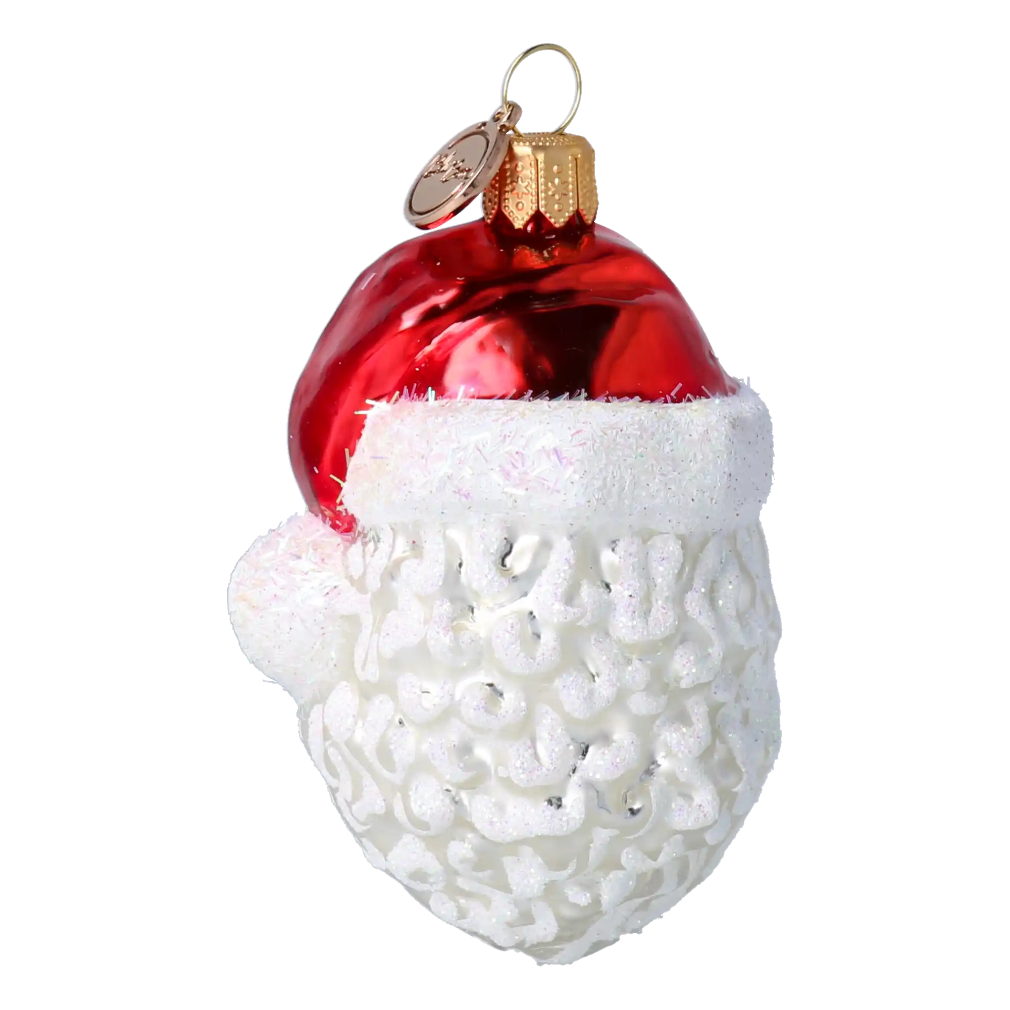 Głowa Mikołaja Szklana Ozdoba