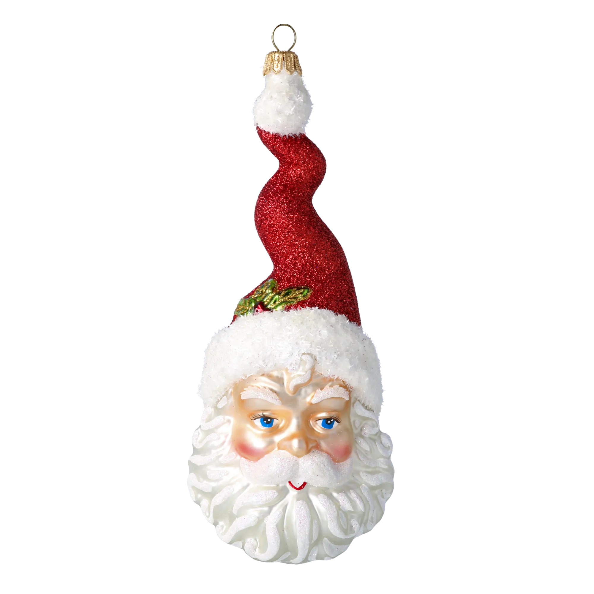 Crimson Spiral Santa Premium christmas glass ornament 2020-370