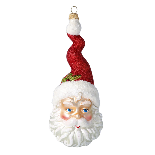 Crimson Spiral Santa Premium christmas glass ornament 2020-370