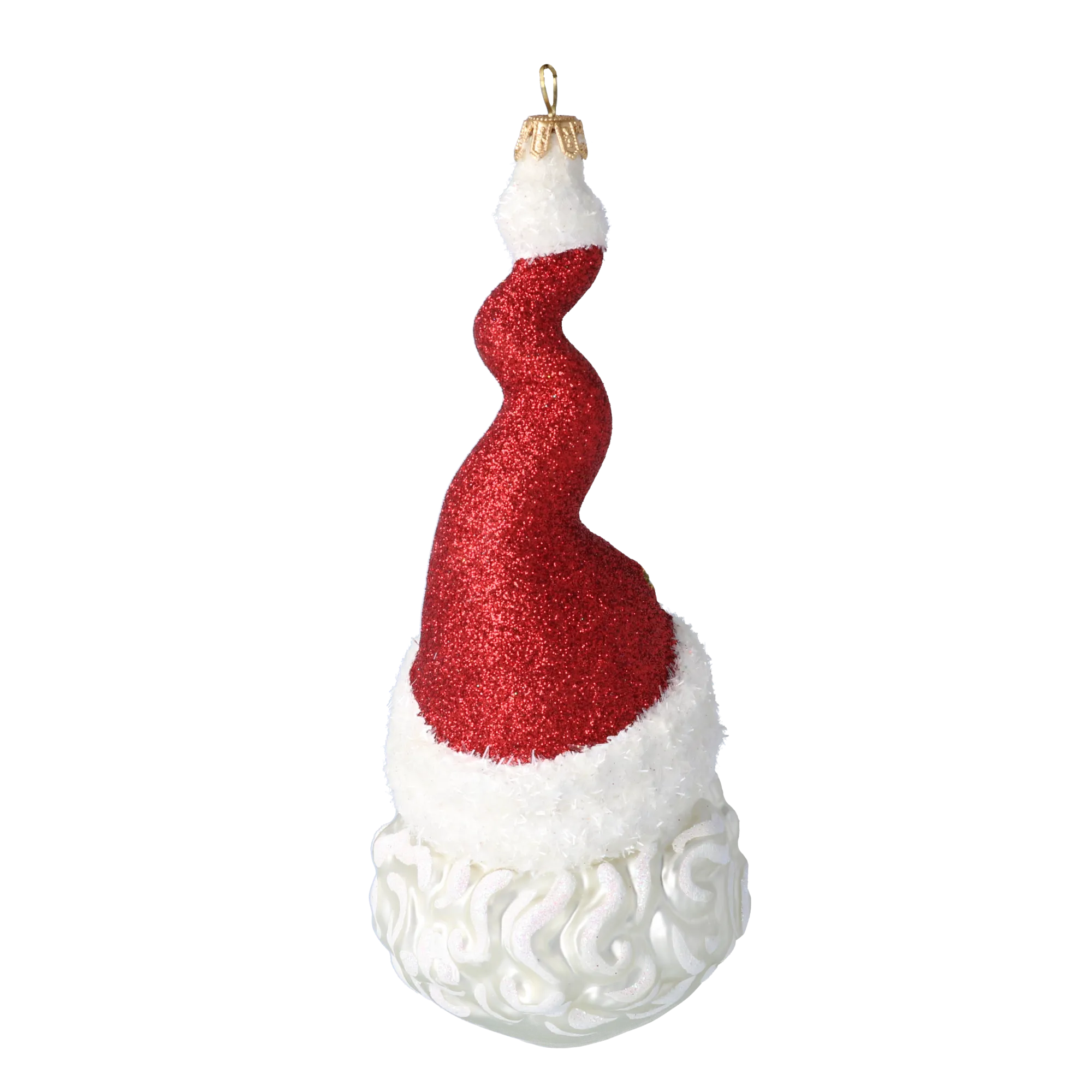Crimson Spiral Santa Premium christmas glass ornament 2020-370