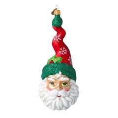 Twisted Cap Santa in Snowfall Red