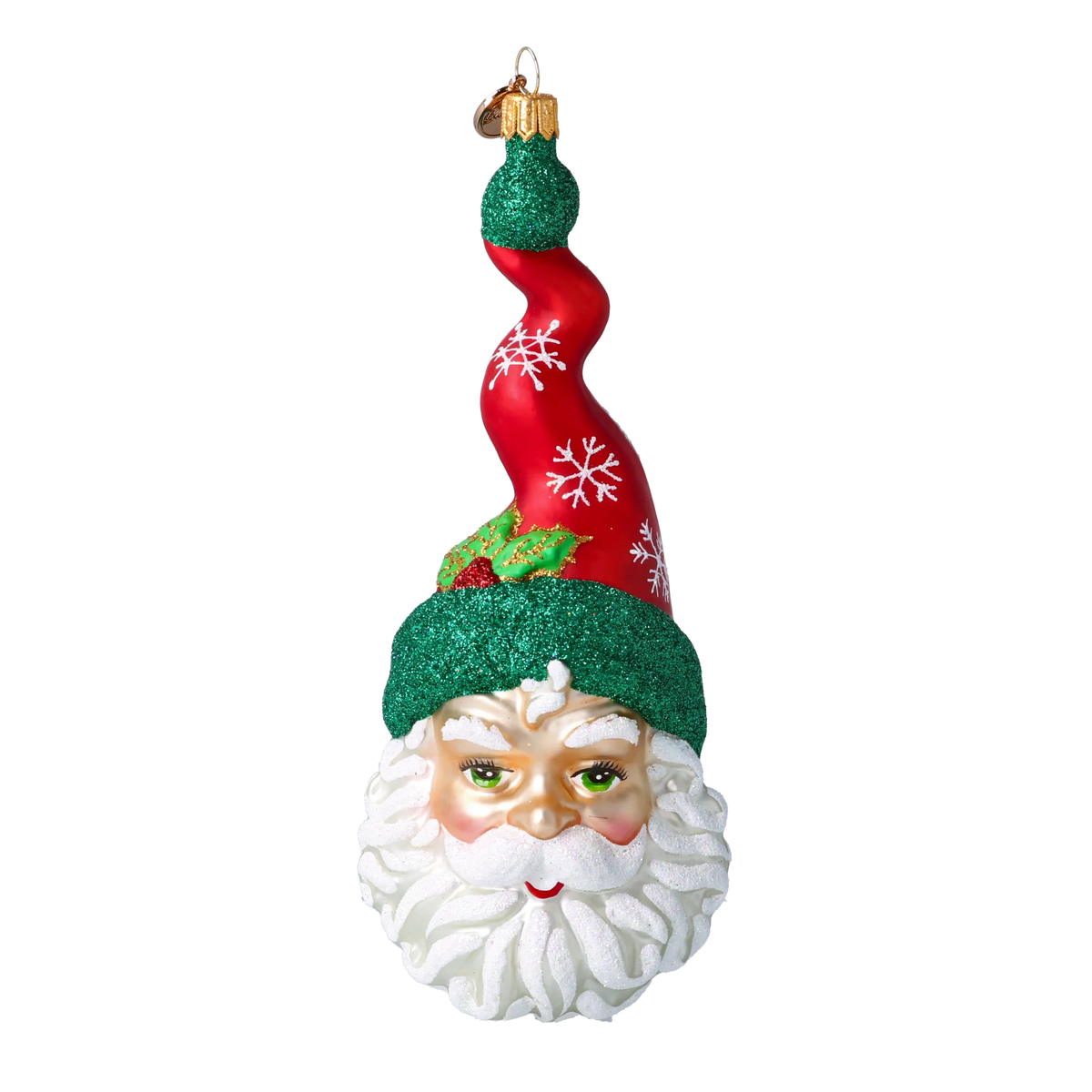 Sinuous Frost Sage | Hand-Painted Glass Ornament | Blubom 2020-372